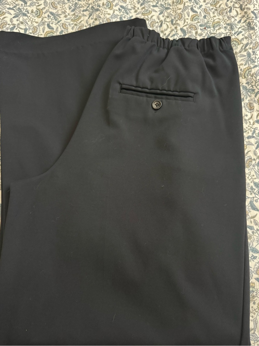 Free People Black Elastic Waist Trousers